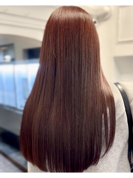 ラレイ ハラジュク(Lalei harajuku) 【白石】ブリーチなしチェリーレッド赤髪暖色艶カラー原宿