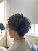 MEN’SHAIR ウルフ アッシュブラックカルマパーマベリーショート