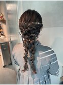 【ツインポニーテール】結婚式/銀座/ヘアセット/アレンジ