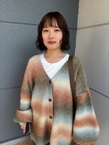 ヘアーアイストゥーレ(HAIR ICI TRE)&nbsp;チョコレートブラウンレイヤーボブボブパーマ/担当桜桃