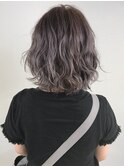 【over hair】グレーパープル×ショートボブスタイル