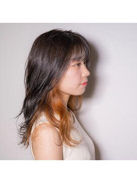 アウラ 小杉店(AULA) インナーカラー×オレンジ