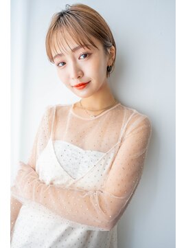 レゴ(REGO) 大人ショート#グレージュカラーシルキーベージュ斜めバング