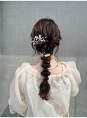編み下ろしヘアアレンジ