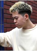 金髪刈り上げスパイキーショート　ボックスショート　メンズ