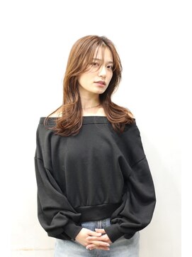 アース コアフュールボーテ 長岡店(EARTH coiffure beaute) ナチュラルベージュ_ヨシンモリ_顔周りレイヤー_レイヤーカット