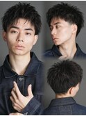ツーブロック 刈り上げ アップバング 爽やか スパイキーヘア