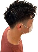 メンズ/カット/刈り上げ/フェード/アップバングツーブロック