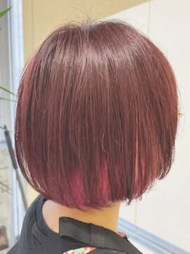 ラピッシュ 二和向台店 インナーカラー　ショッキングピンク