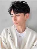 モテ髪ブルーブラックイメチェンフェザーパーマ束感大人