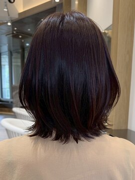 ソワネ 表参道(soigne) 表参道白髪ぼかしハイライトレイヤーボブベージュアッシュ40代