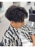 ツイストスパイラルパーマセンターパート