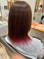 ヘアショップ エヌアンドエー 久喜菖蒲店(hair shop N&A)&nbsp;ナチュラルベースに映えるピンクが可愛い◎切りっぱなしボブ