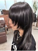 ロングウルフカット顔まわりレイヤーカット髪質改善