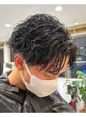 横浜/ルーズパーマ/シャドウパーマ/センターパート/縦落ち
