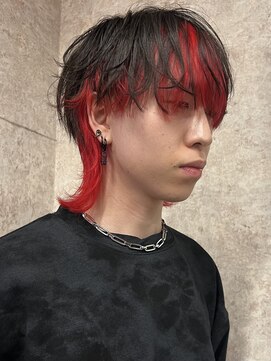ミヤビ(MIYAVI) シャドウパーマ　　デザインカラー