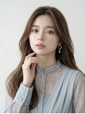 大人可愛い20代30代40代ロングレイヤーグレージュ