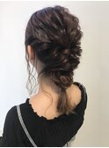 編みおろしフワアレンジ