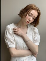 ブラウヘアアンドケア(care)&nbsp;切りっぱなしボブ&ヌーディベージュ