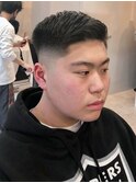 七三オールバックスキンフェード