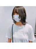 ボブウルフ/ショートウルフ/ウルフカット/暗髪グレー
