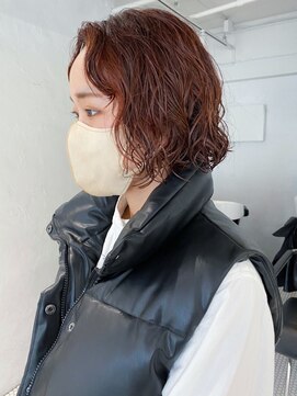 アイティー バイ アルバム 浦和店(IT by ALBUM) オレンジボブパーマ_グレージュカラーボブウルフ_ba421531