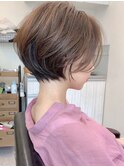 かきあげ前髪小顔まわりつや髪骨格補正丸みショートボブヘア