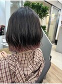 デザインカラー　裾カラーボブ　ボブ裾カラー　ぱつふわボブ