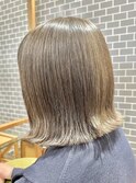 ダブルカラーショートボブインナーカラーハイライトケアブリーチ