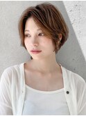 前髪 アンブレラカラー こなれミディ イメチェン ウェーブパーマ