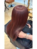 30代40代ナチュラルブリーチなしピンク大人ボブ肩ライン