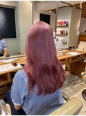 ピンクカラー20代30代40代ハイライトブリーチダブルカラー立川