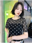 ショート ボブ インナーカラー 韓国風5611