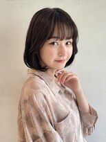 ステアケース 武蔵小杉店(stair:case) 韓国風ボブ大人かわいいボブアレンジ内巻きオリーブベージュ