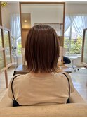 透明感レイヤーカットショートボブナチュラル夏カラー秋カラー