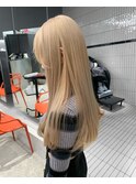 くびれヘア/アプリコットオレンジ/夏のヘアアレンジ/梅田
