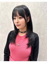 ロンドルピナス 小倉(Lond Lupinus)&nbsp;ミディアムヘア暗めカラー/デザインカラー/フェイスフレーミング