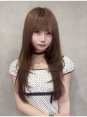 平成風茶髪 × レイヤーカット/バージンレミーエクステ40枚