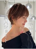 大人ガーリー/ダークアッシュ/似合わせカット/レイヤーショート