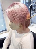 ショート×ペールピンク