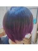 カジュアルショ－トボブ＆バイオレットグラデーション