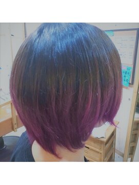 リアン(Lelien) カジュアルショ－トボブ＆バイオレットグラデーション