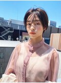 グレーベージュ前髪パーマレイヤーカットダブルカラー髪質改善