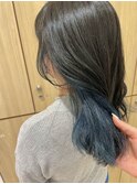 【上岡茉央】透明感ブルー◎インナーカラー