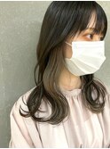 【航治郎】艶髪ミディ/インナーカラー/ペールベージュ