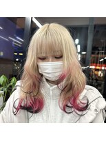 セレーネヘアー(Selene hair) Whiteblond × Red × Black