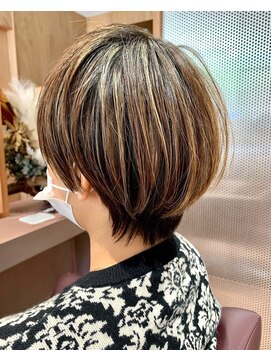エン バイ ヘアーリーフ 西田辺店(EN by Hair Leafy) 丸みショートボブ/ショートボブ/ショートヘア/20代30代40代