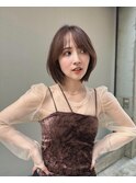 韓国ウルフボブ顔まわりレイヤーボブ