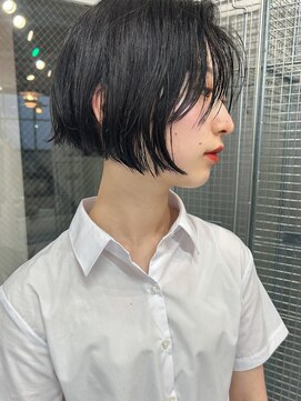 カシェル(cashel) クセをいかすボブ　ミニボブ　黒髪ボブボブパーマ