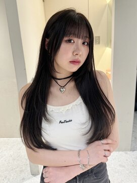 ロンドミラー 博多店(Lond Mirror) 顔周りレイヤーカット小顔ロング/ブリーチなし透明感カラー/博多